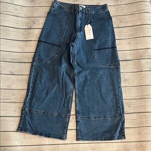 Wide-Leg Denim Jeans